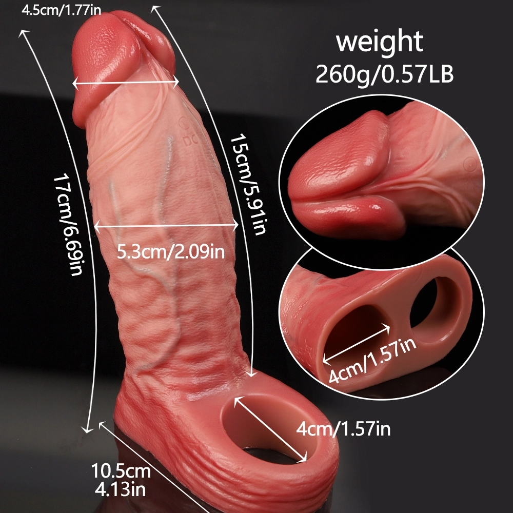 6.69 x 2.09-Inch Realistic Thickening Vibrating cock Sleeve