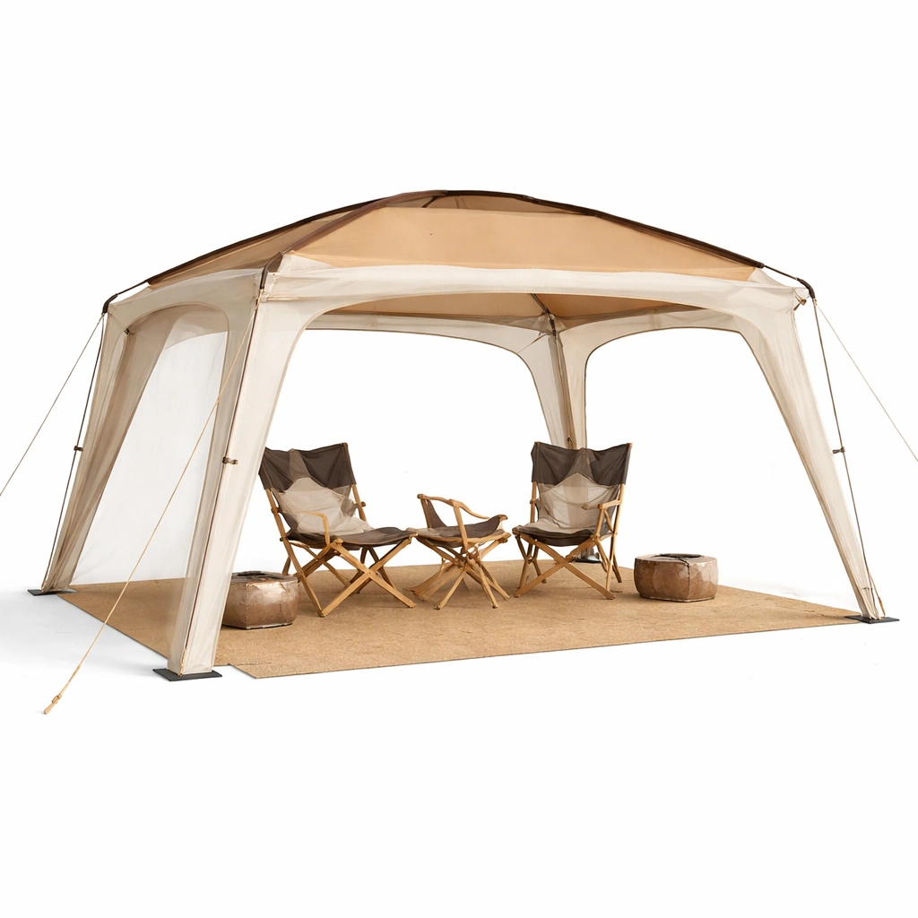 Gartenpavillon Beige Outdoor Sonnenschutz Zelt Gross