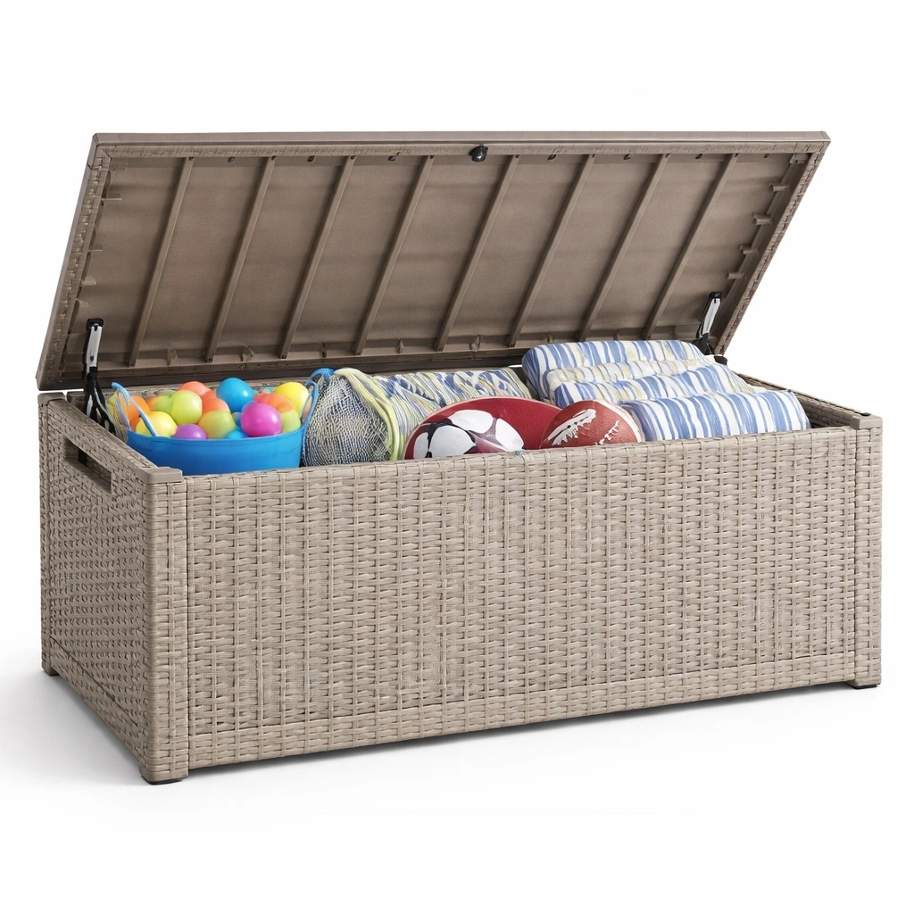Rattan Aufbewahrungsbox gross mit Deckel