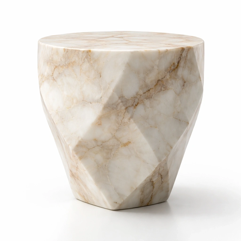 Beistelltisch Steinoptik Beige massiv