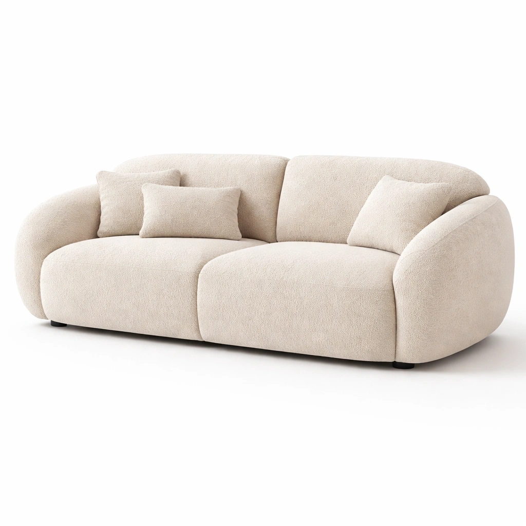 Sofa modern Weiss rund gepolstert