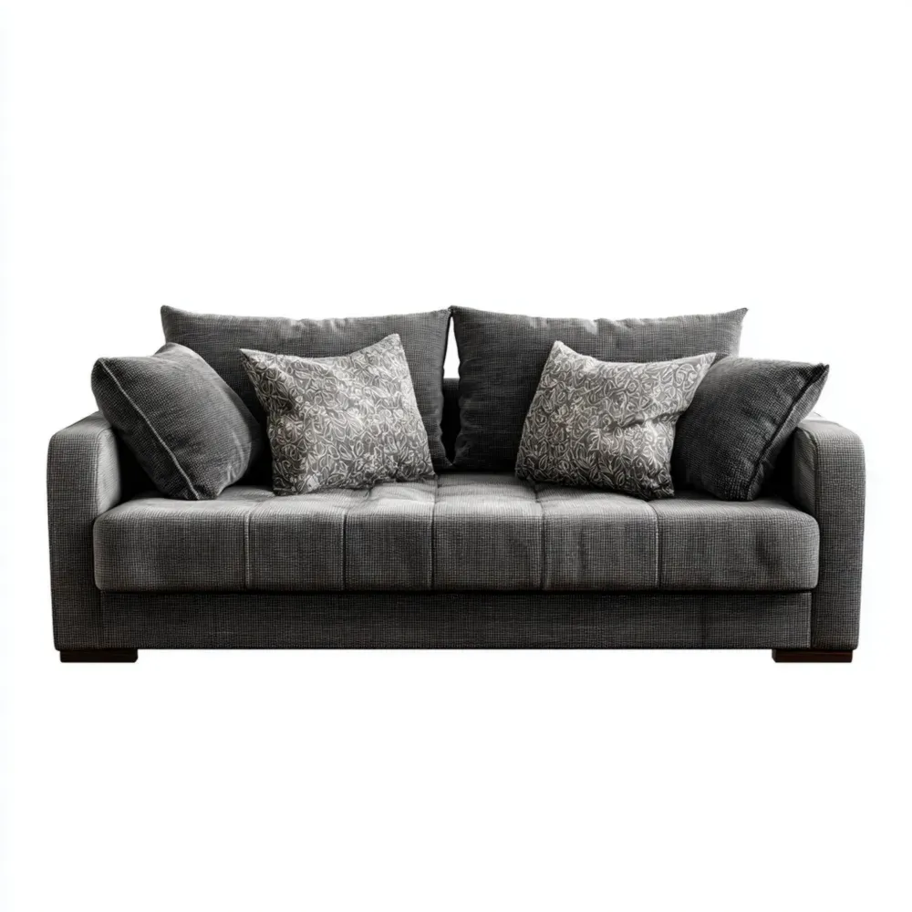 Sofá de Tela 190x85x90 cm – Gris Oscuro – Diseño Contemporáneo