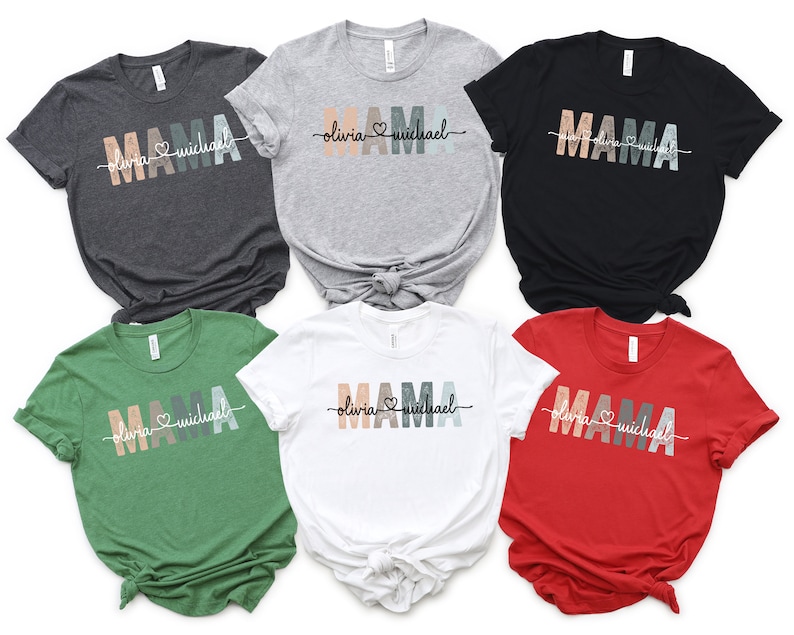 Custom Mama Shirt: Personalized Mom T-shirt With Children Names