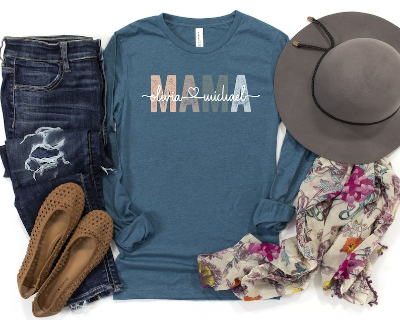 Custom Mama Shirt: Personalized Mom T-shirt With Children Names