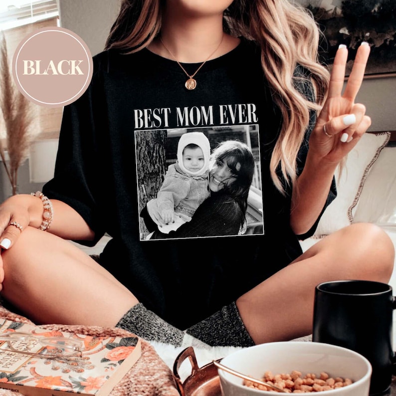 Custom Photo Mom Shirt, Personalised Comfort Colors Mom Shirt, Custom Picture Shirt for Mom, Mama TShirt, Mom Gift, Best Mom Ever, Mom Vibes