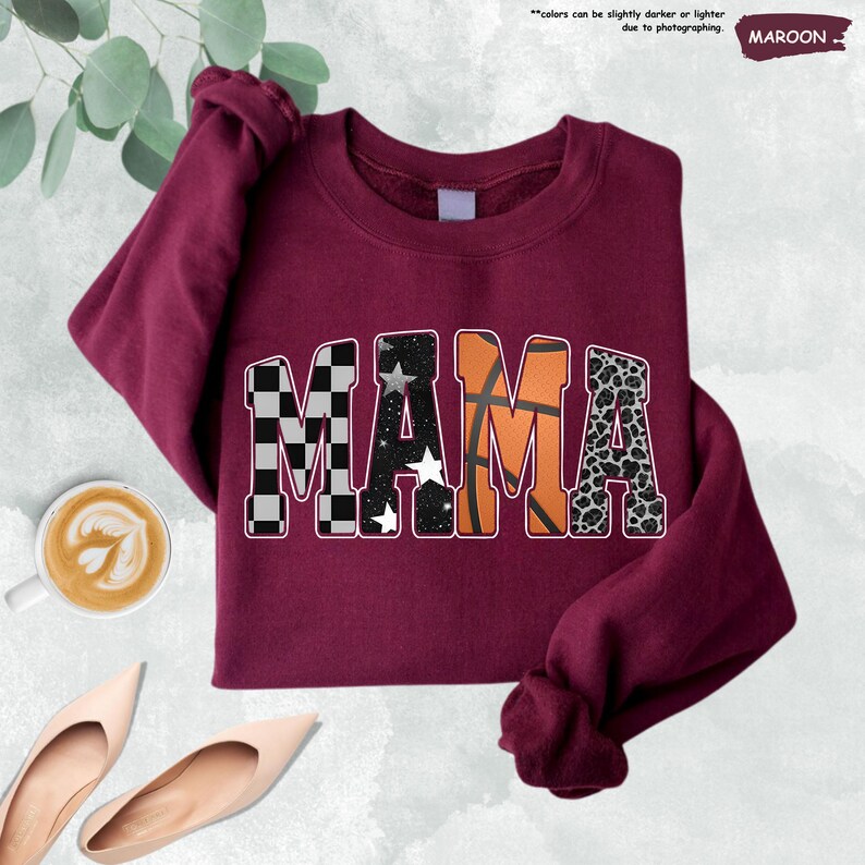 Basketball Mama Sweatshirt, Leopard Basketball Sweatshirt, Basketball Mom Hoodie, Cheer Mom Sweater, Basketball Season Sweatshirt, Mama Gift