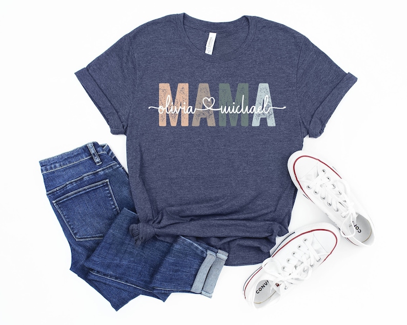 Custom Mama Shirt: Personalized Mom T-shirt With Children Names