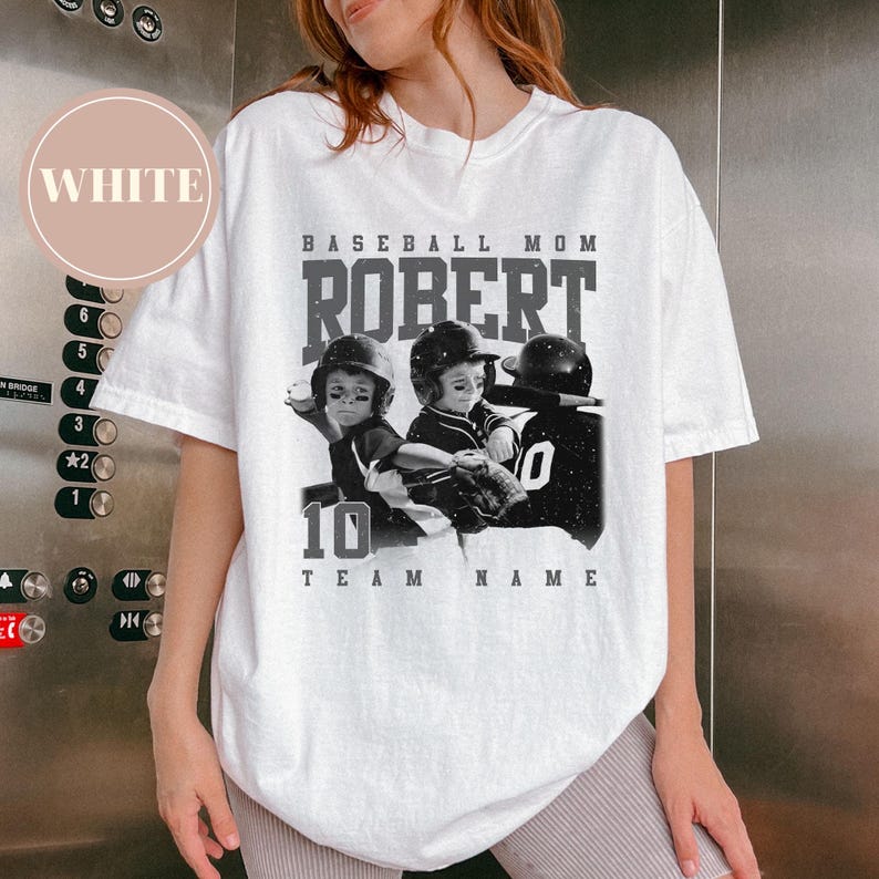Personalized Baseball Mom Comfort Colors Shirt, Custom Photo Sport Player Shirt, Your Name Number Baseball Shirt, Gameday Mom Shirt