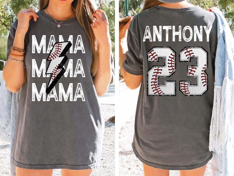 Baseball Mom Shirt, Custom Team Jersey Name & Number