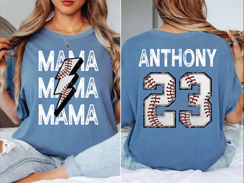 Baseball Mom Shirt, Custom Team Jersey Name & Number