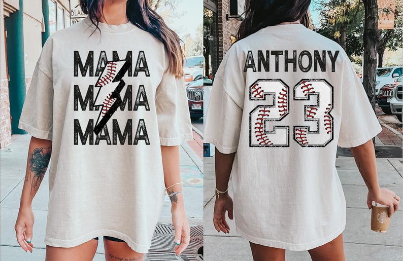 Baseball Mom Shirt, Custom Team Jersey Name & Number