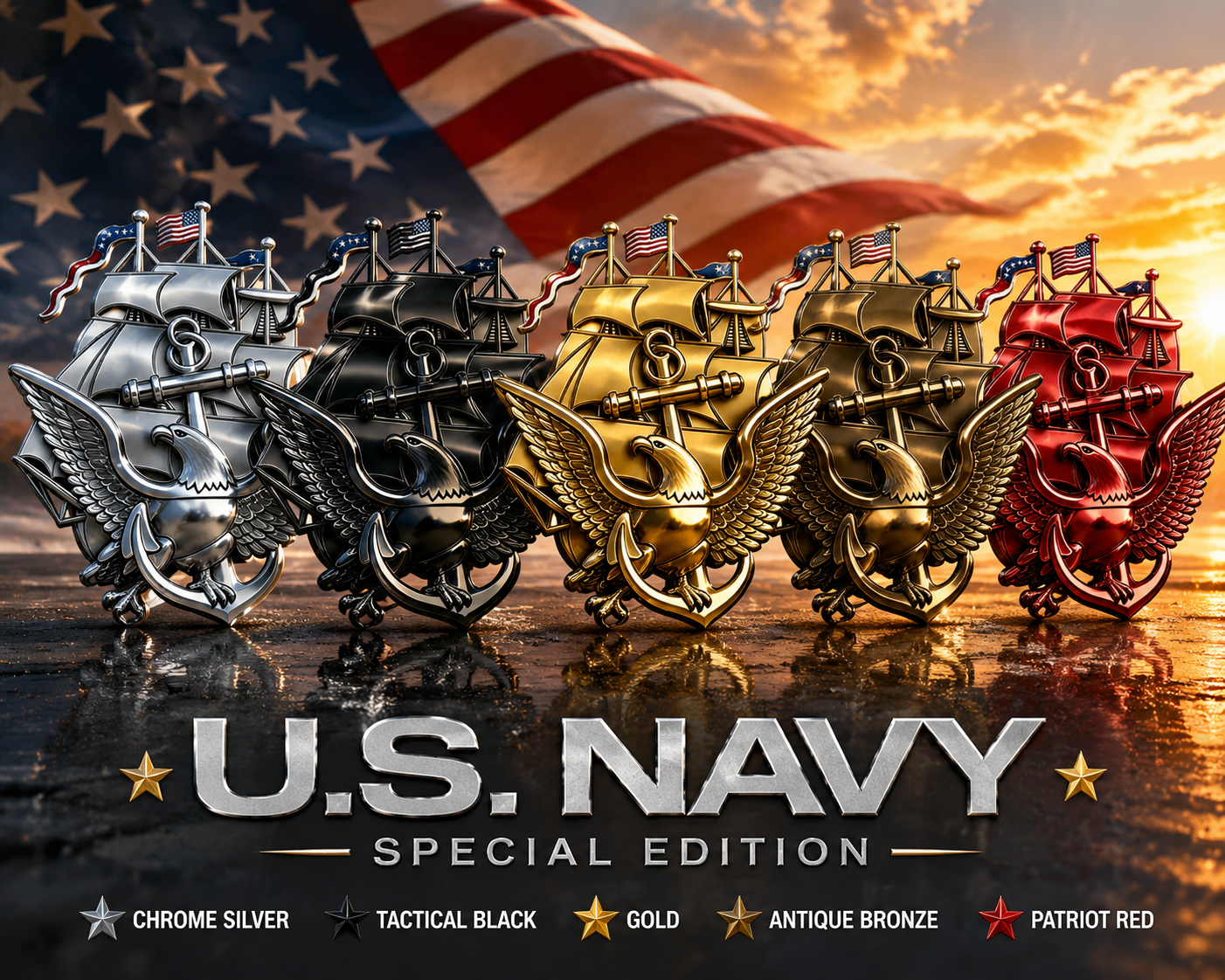 U.S. Navy Special Edition Metal Vehicle Badge, 🔥Buy 2 FREE SHIPPING