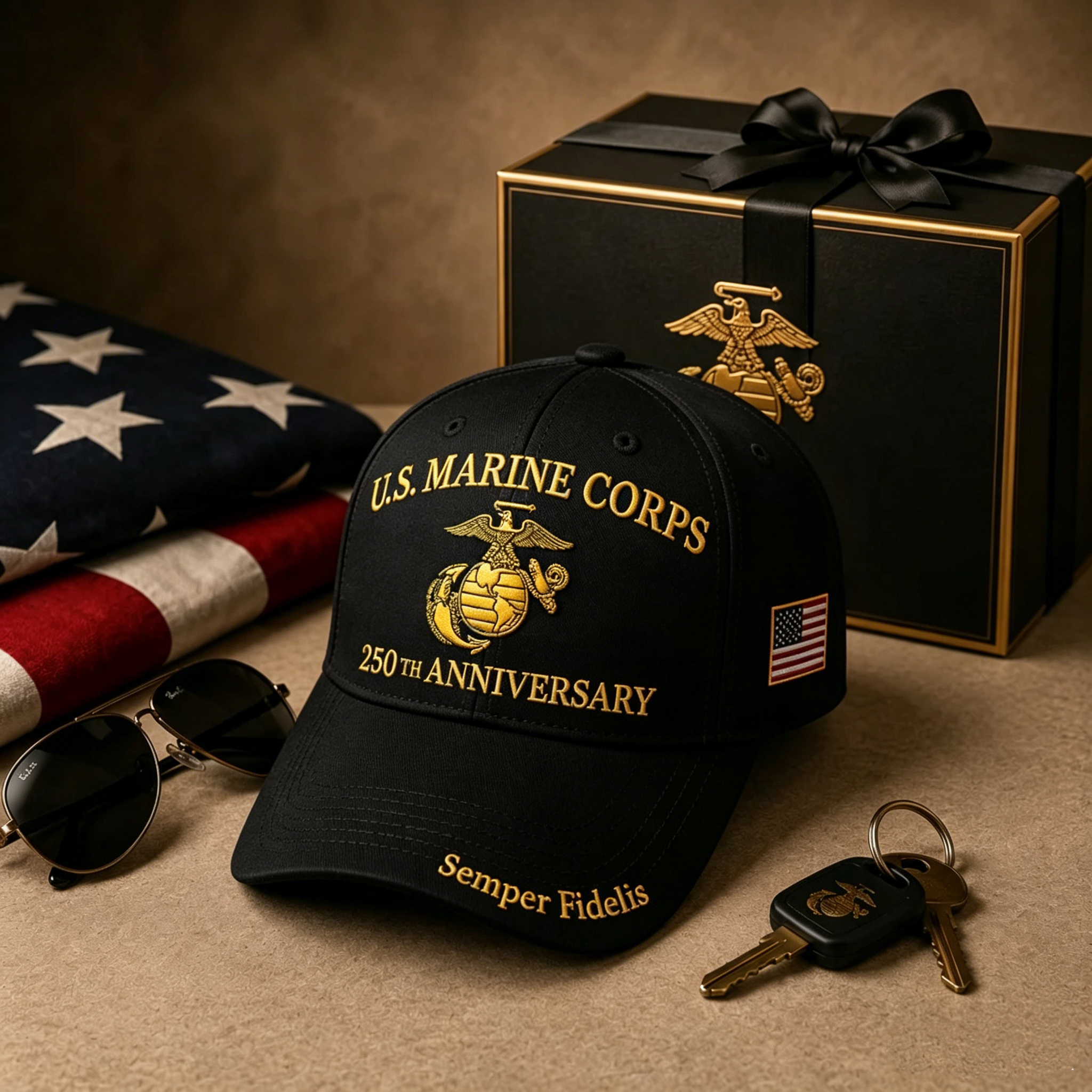 U.S. Marine Corps 250th Anniversary Commemorative Embroidered Cap 🇺🇸