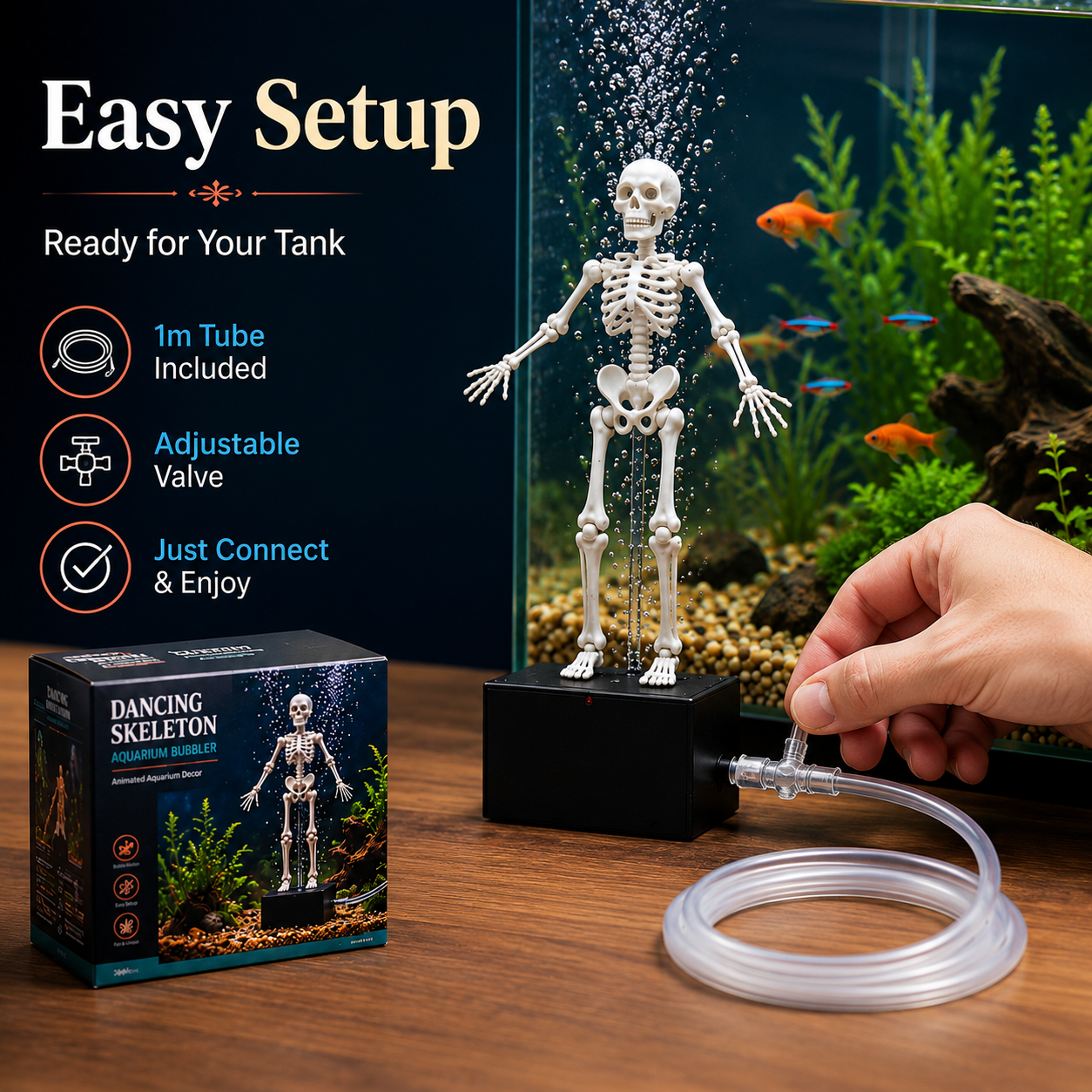 🌊Dancing Skeleton Aquarium Bubbler