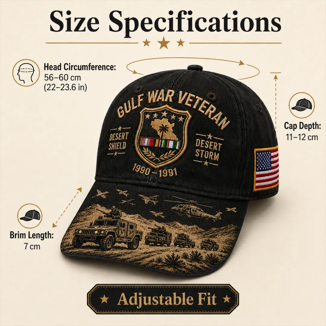 Gulf War Veteran Desert Shield & Desert Storm Commemorative Cap 🇺🇸, 🔥Buy 2 FREE SHIPPING