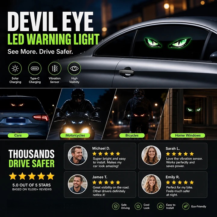 🔥Last Day 50% OFF - Solar Powered LED Car Warning Light