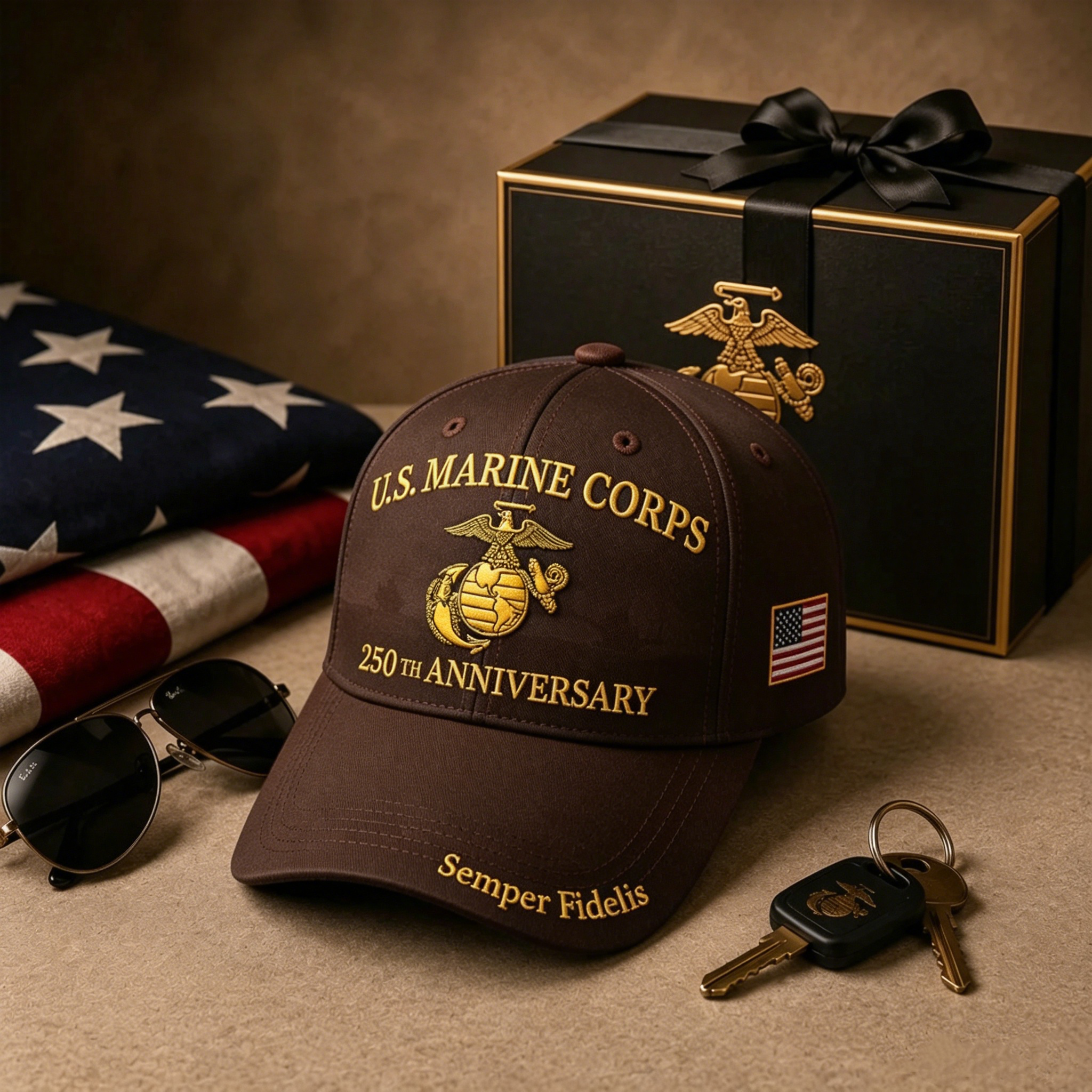 U.S. Marine Corps 250th Anniversary Commemorative Embroidered Cap 🇺🇸