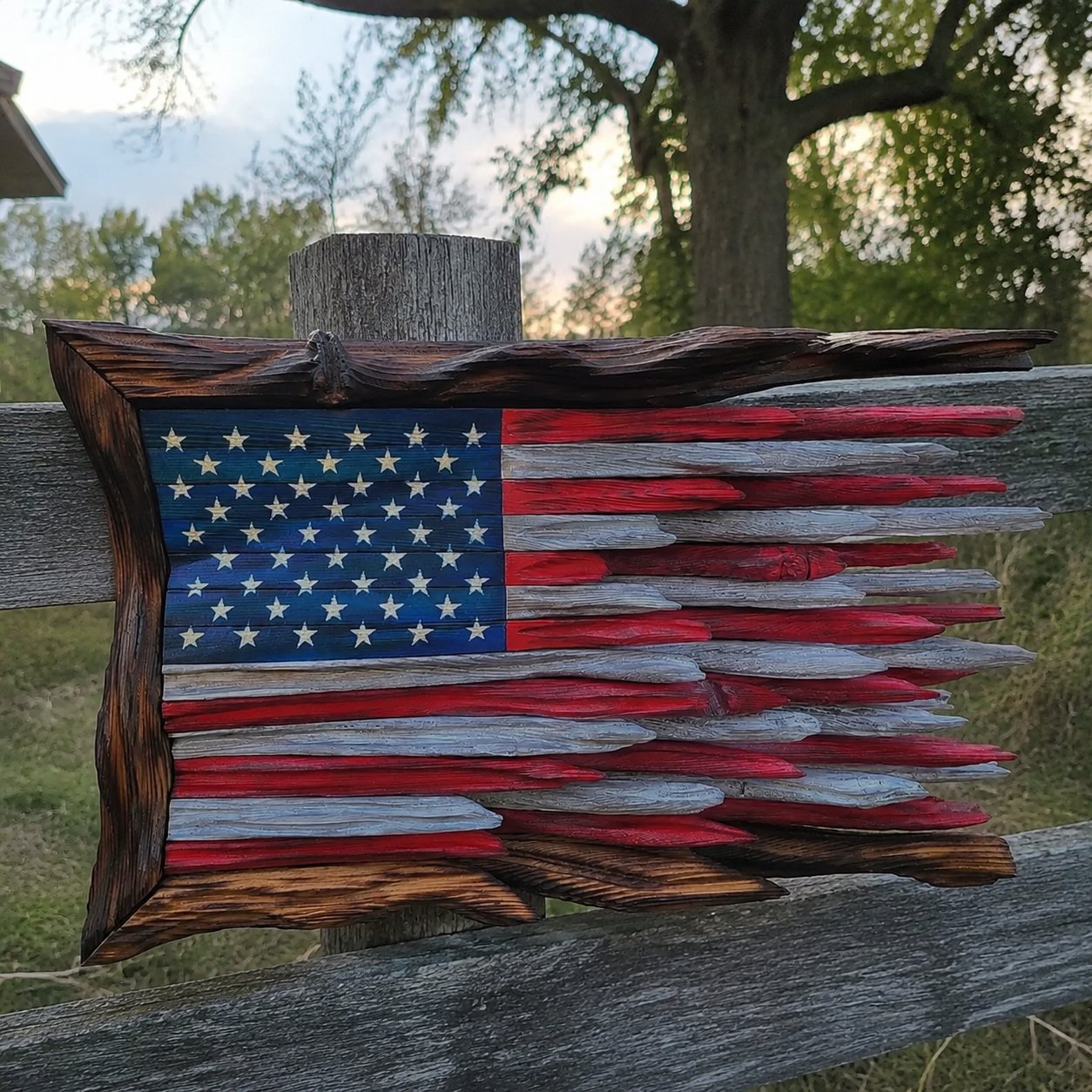 Customer photo of patriotic wooden wall art