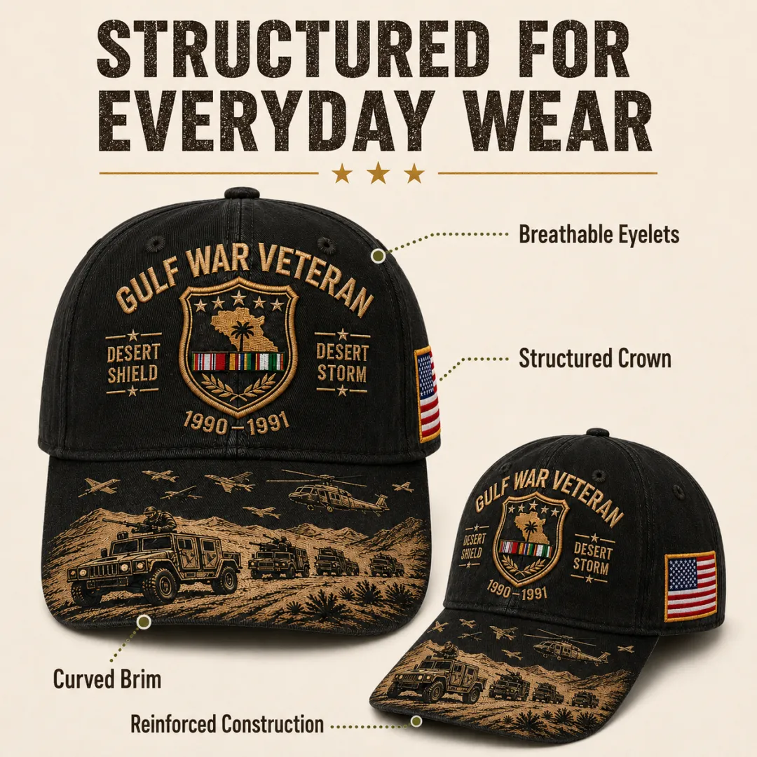 Gulf War Veteran Desert Shield & Desert Storm Commemorative Cap 🇺🇸, 🔥Buy 2 FREE SHIPPING