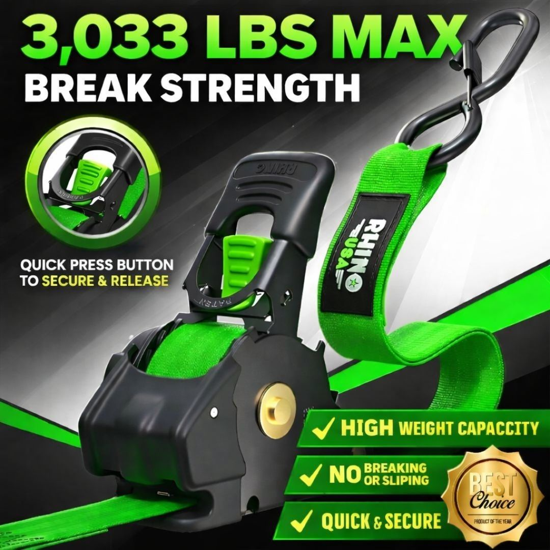 🎁Father's Day Hot Sale - Retractable Ratchet Strap (2026 Upgraded Edition)
