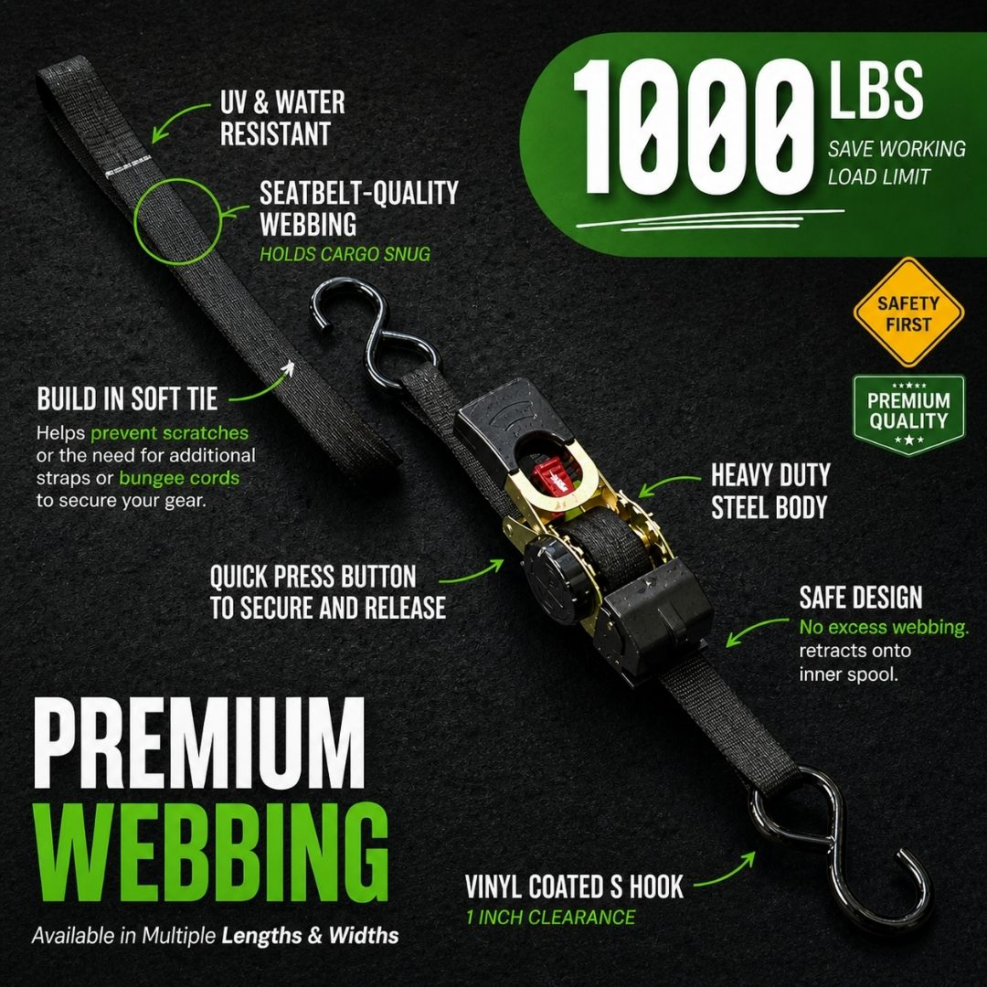 🎁Father's Day Hot Sale - Retractable Ratchet Strap (2026 Upgraded Edition)