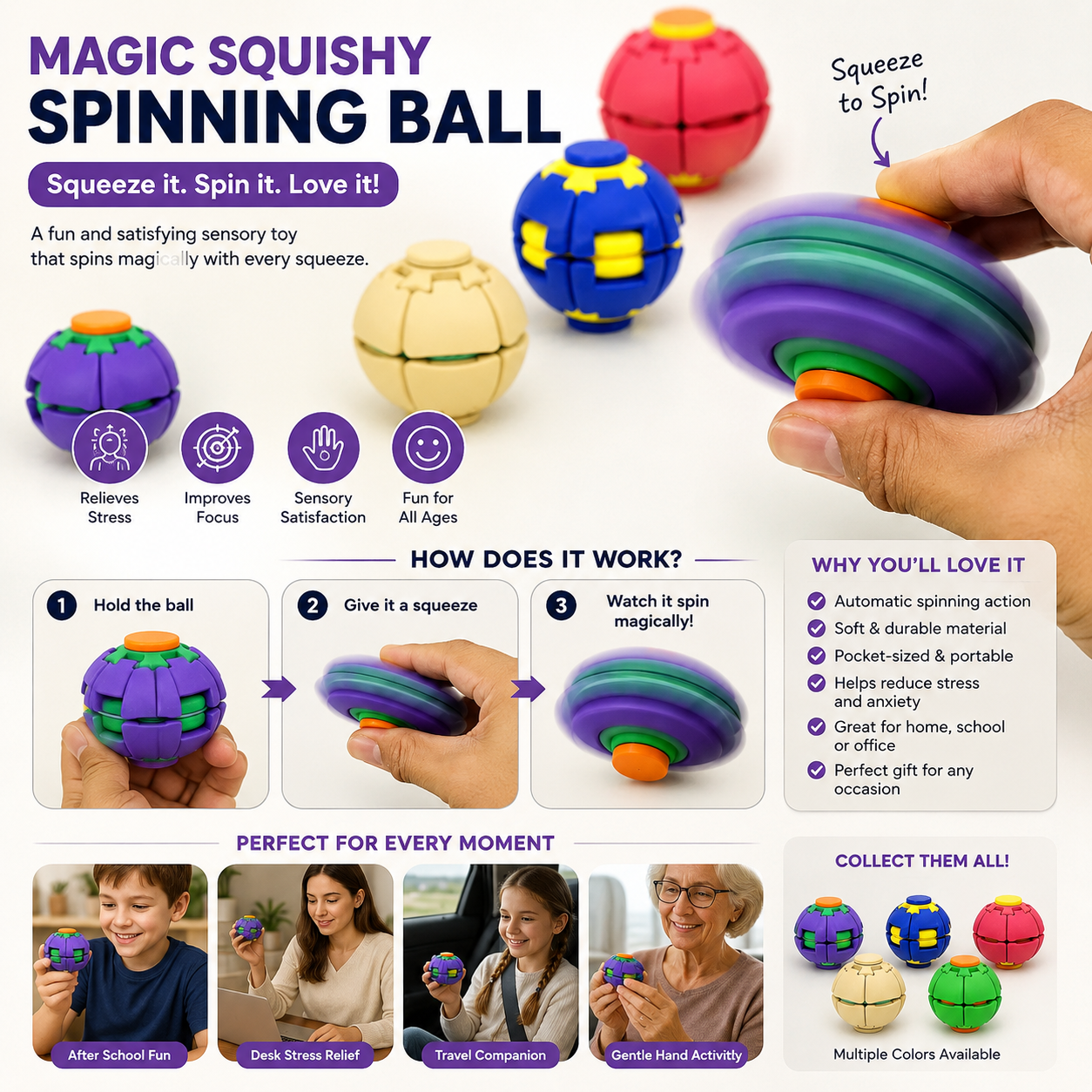 🔥Hot Sale 49% OFF🔥Magic Squishy Spinning Ball