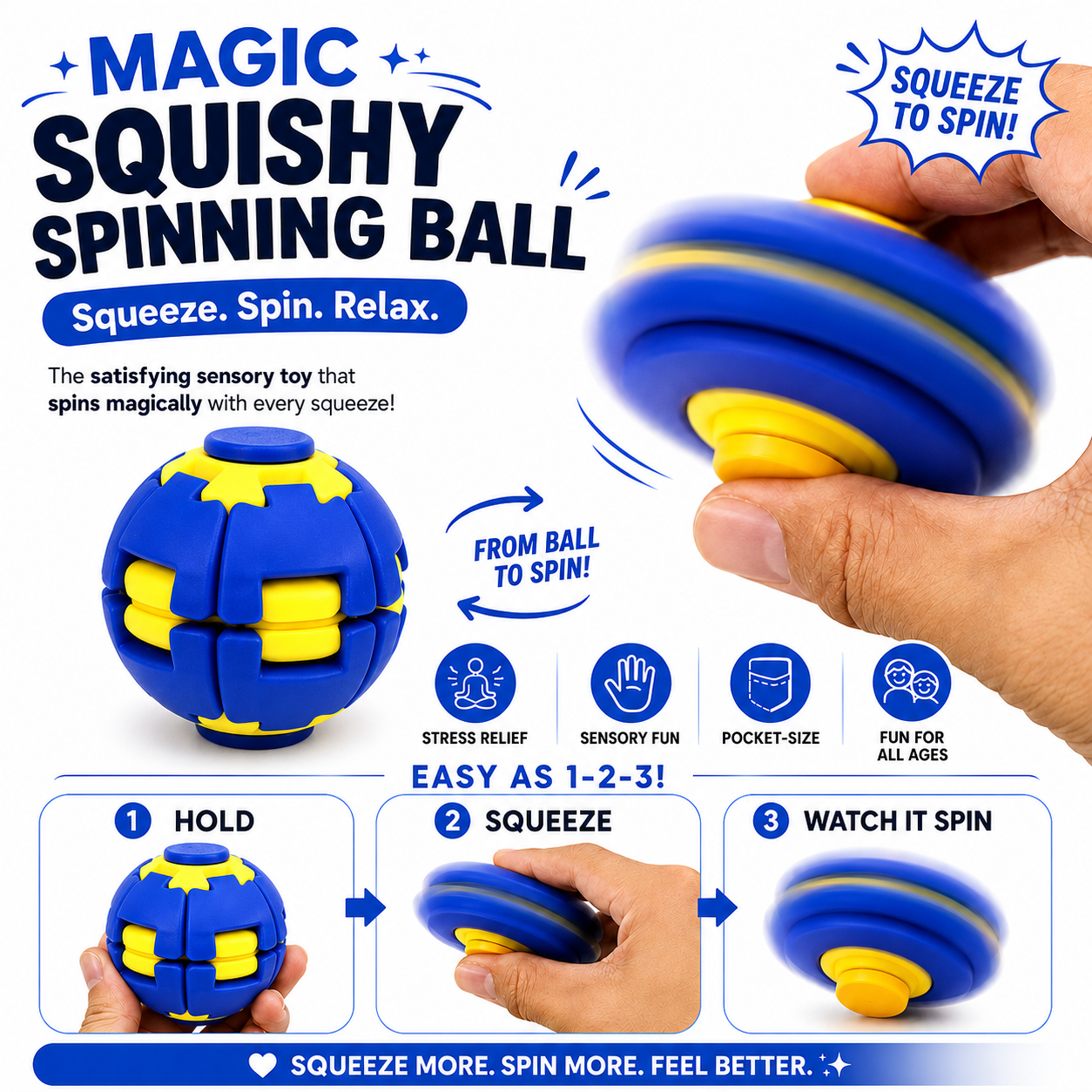 🔥Hot Sale 49% OFF🔥Magic Squishy Spinning Ball