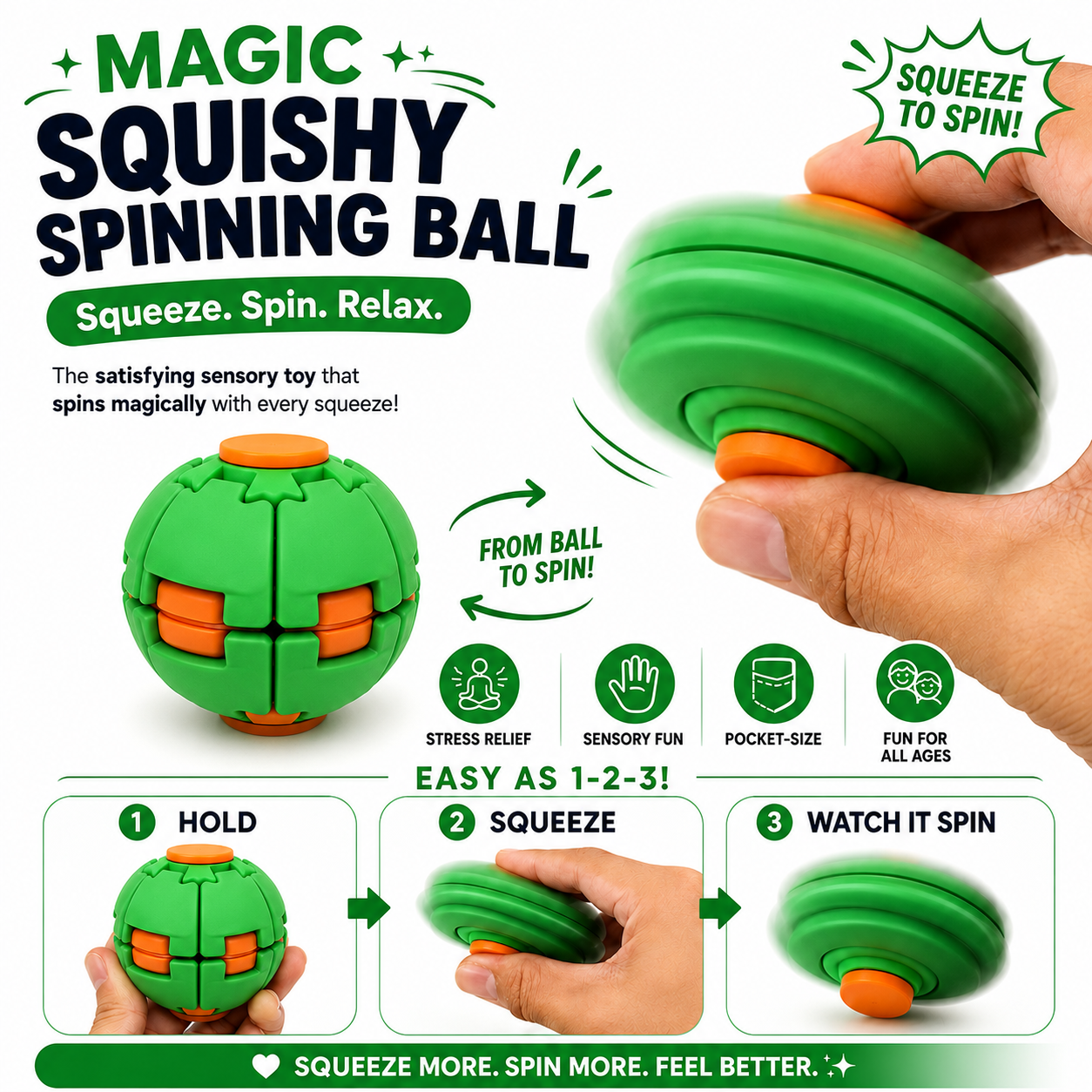 🔥Hot Sale 49% OFF🔥Magic Squishy Spinning Ball