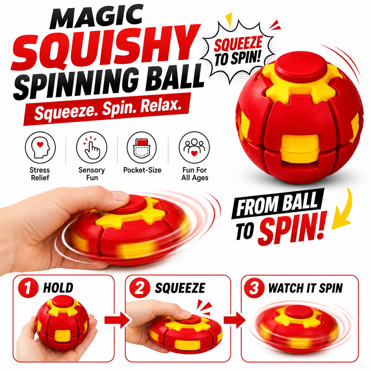 🔥Hot Sale 49% OFF🔥Magic Squishy Spinning Ball