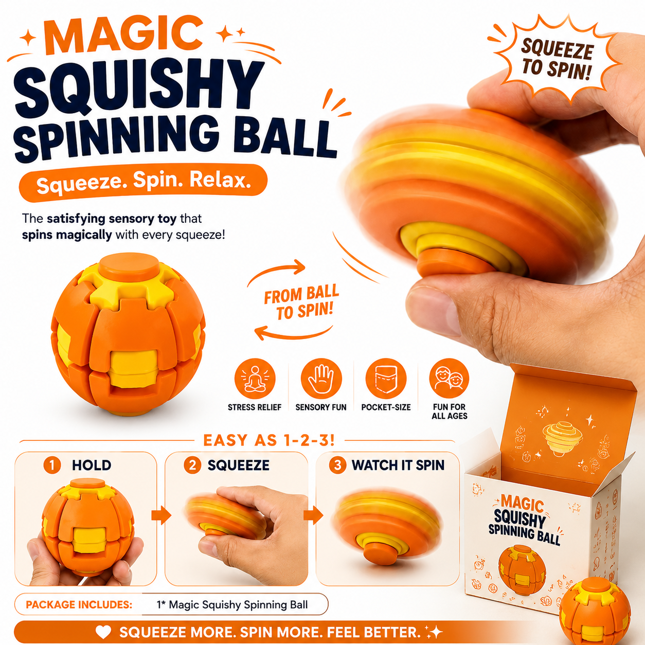 🔥Hot Sale 49% OFF🔥Magic Squishy Spinning Ball