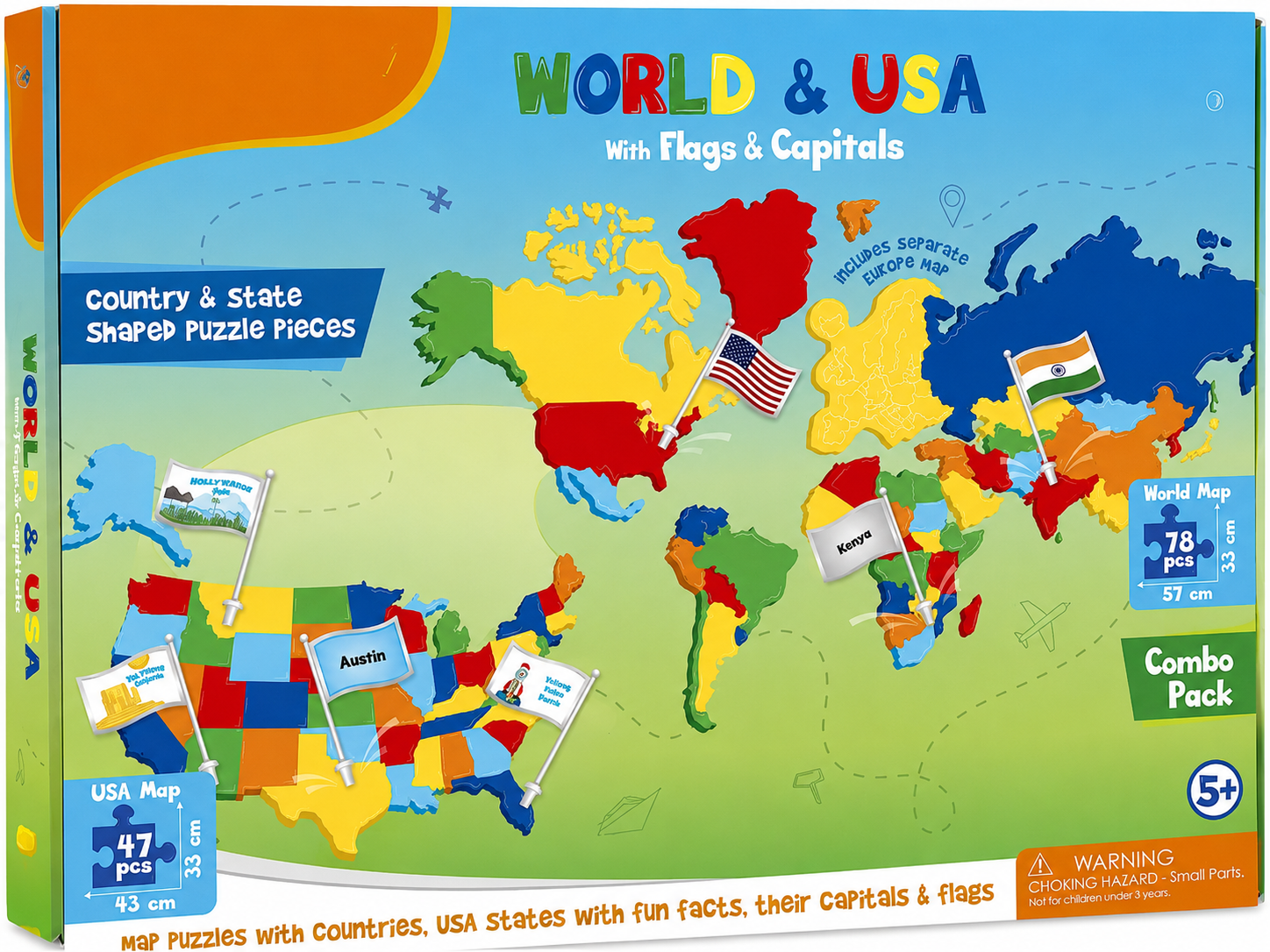 🔥Last Day 49% OFF - 🌍World Map & USA Map Puzzle Set