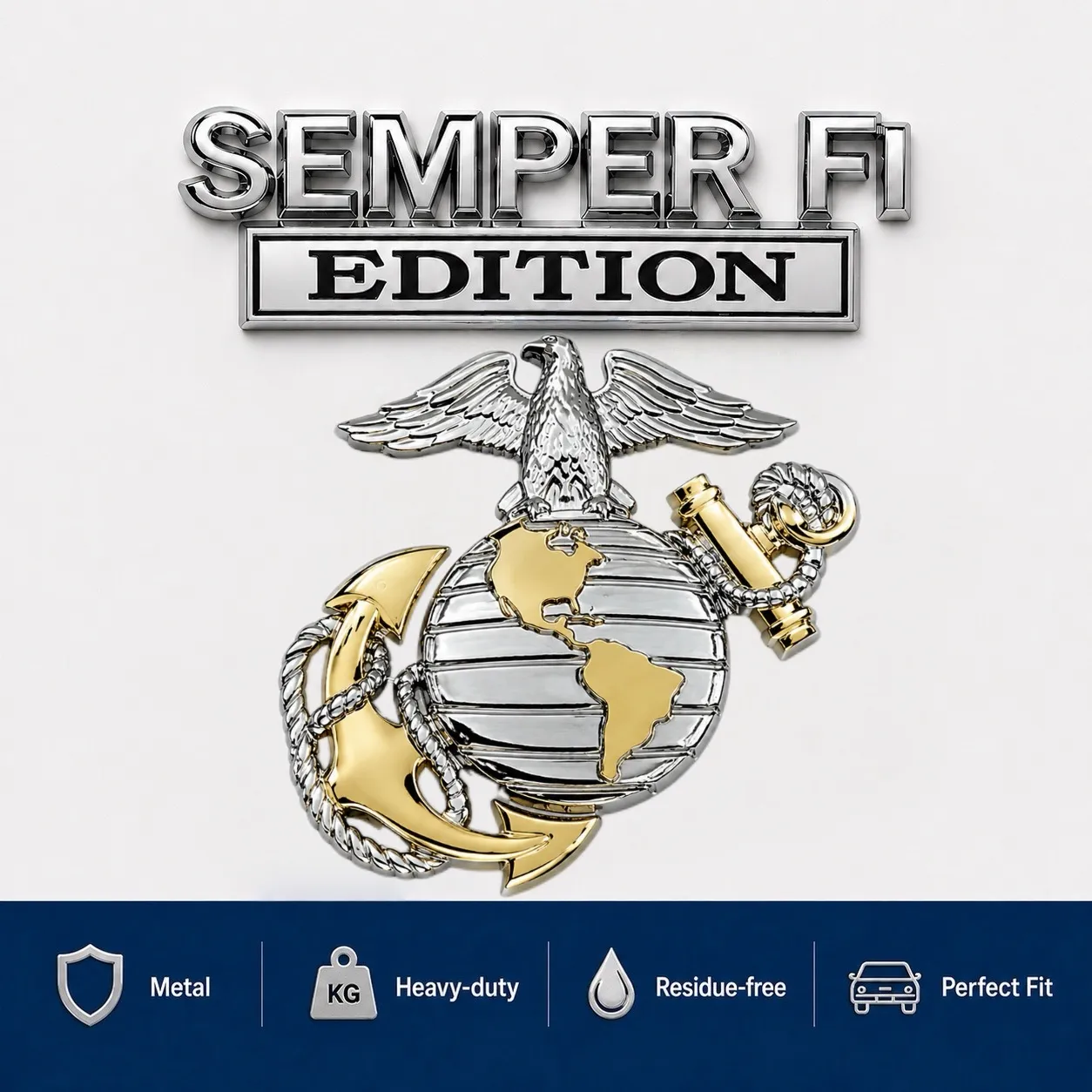 Marine Corps SEMPER FI EDITION Car Emblem Metal Badge