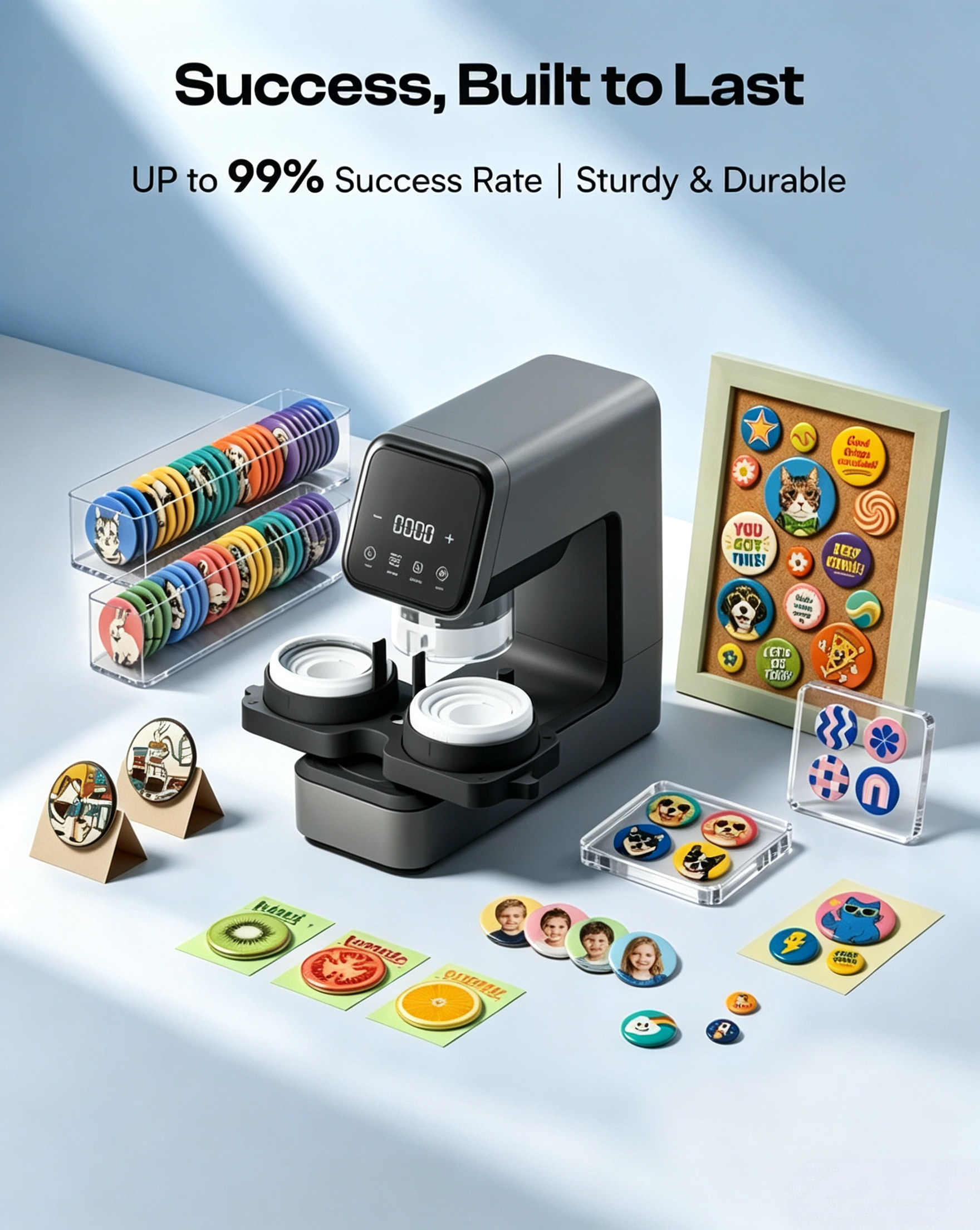 Electric Button Maker – One‑Click Pressing, Consistent Results, Less Hand Fatigue, for Custom Badges