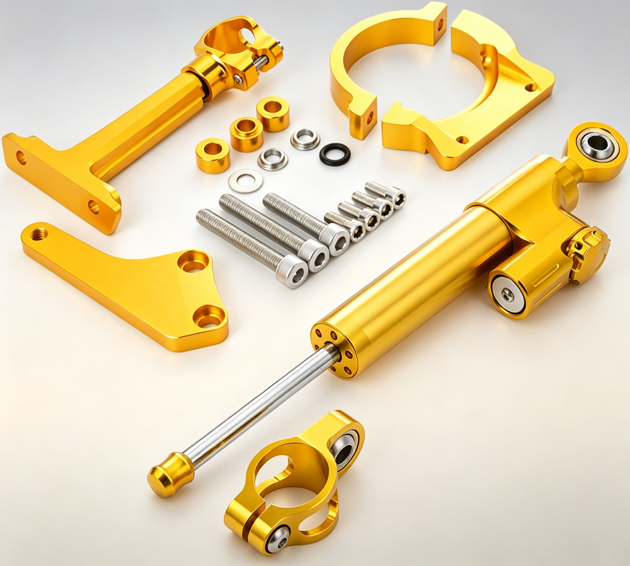 Steering Damper Mounting Kit – CNC Billet Aluminum, Speed‑Sensitive Damping, for ER6N/ER6F/Ninja 650R