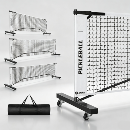 Convertible Pickleball Net Set – 6ft/11ft/22ft, Portable Wheeled Base, Heavy‑Duty 18‑Layer PE, Tool‑Free Assembly