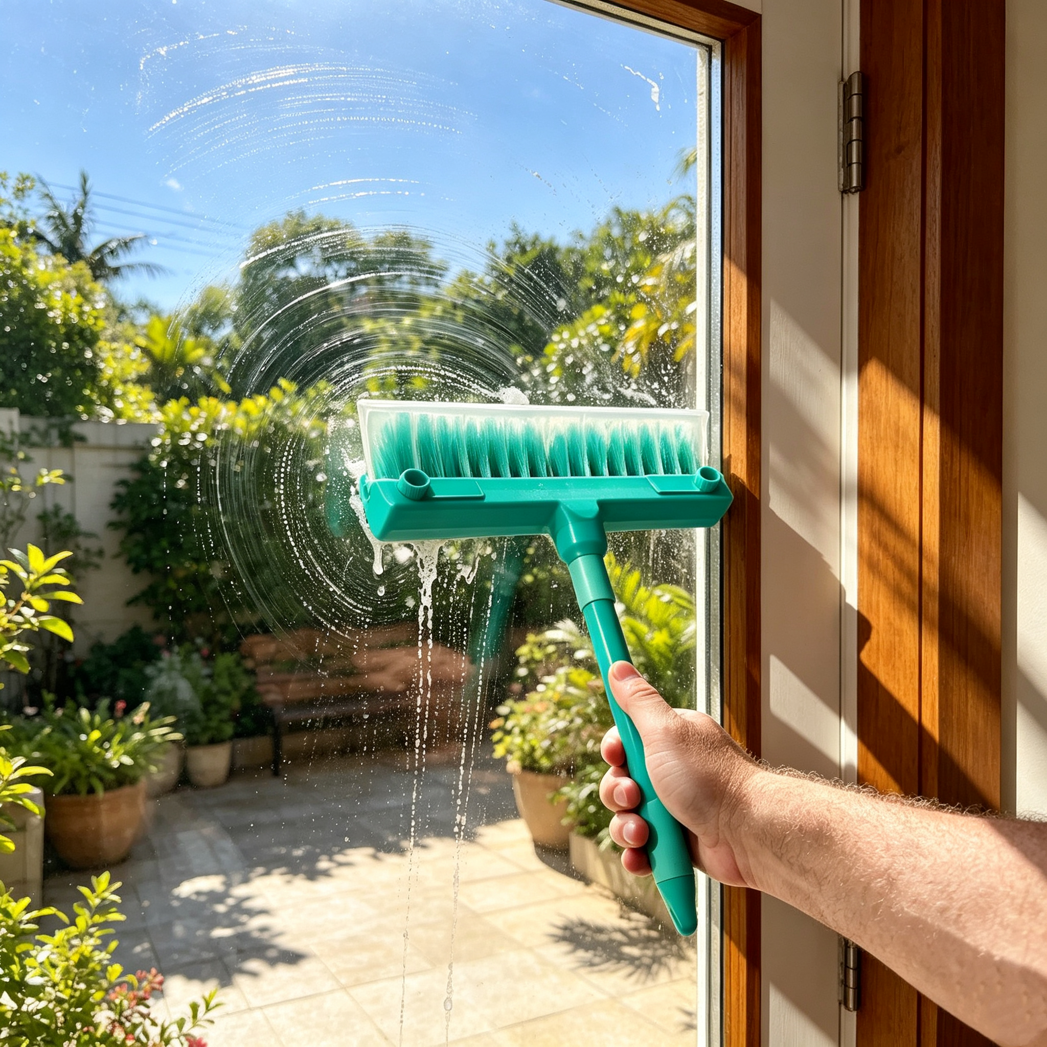 Streak‑Free Window Cleaning System – Patented No‑Drip Design, Reversible Blade, 30cm Kit for Apartments