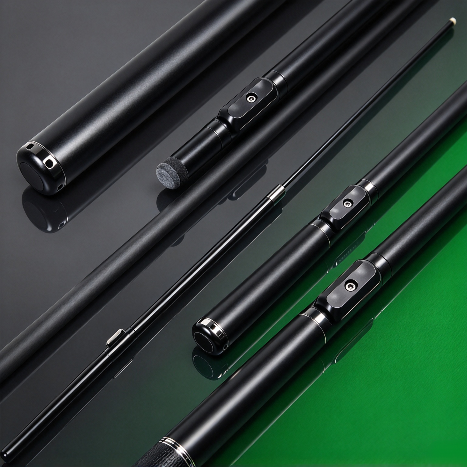 Automatic Pool Cue – Spring‑Loaded, 3 Power Levels, 63″ Standard Length