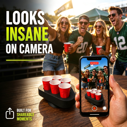 Spinning Cup Pong Game – USB‑C Rechargeable, 3–5 Hour Battery, for Parties, Tailgates & Dorms