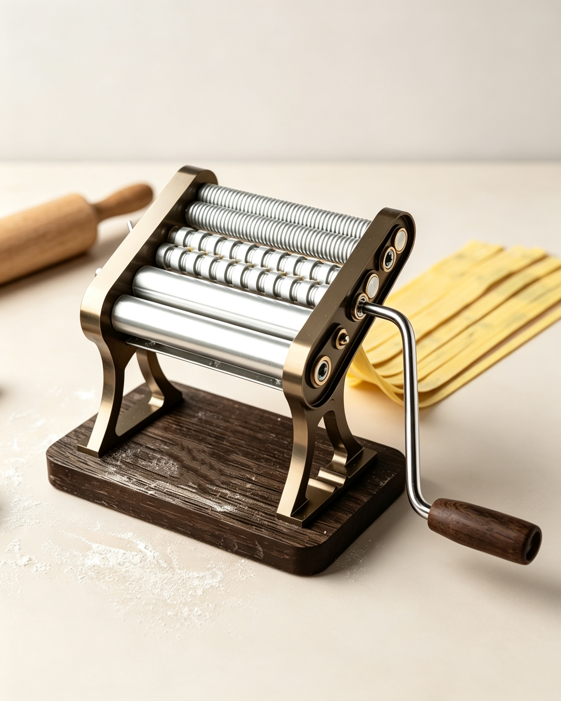 Heritage Pasta Machine – Italian‑Made, Anodized Aluminum, 7 Thickness Settings, 150mm Sheet Width, Collectors Edition