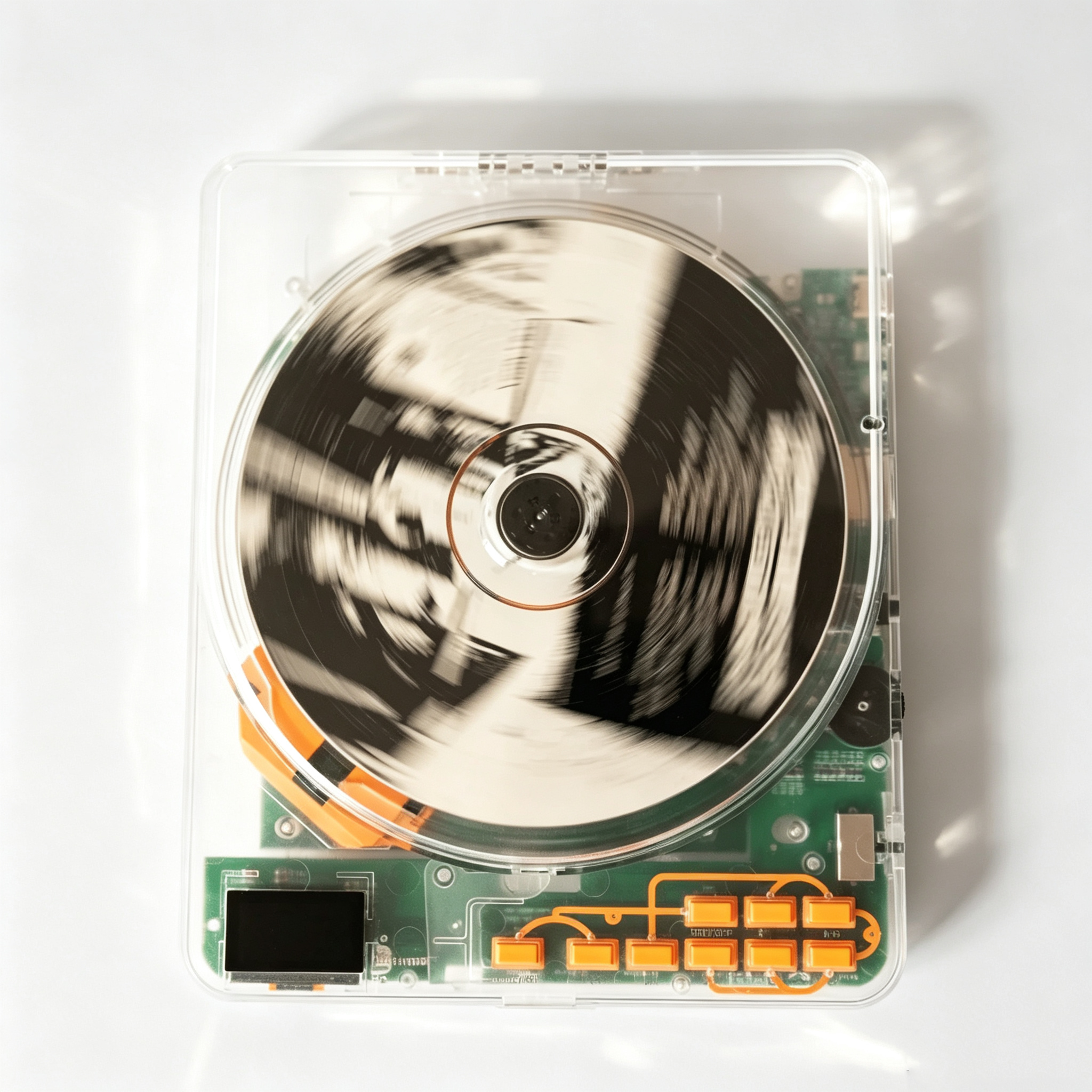 CD Player with Bluetooth & Wired Output – Transparent Shell, 100‑Second Anti‑Shock, 12+ Hour Battery