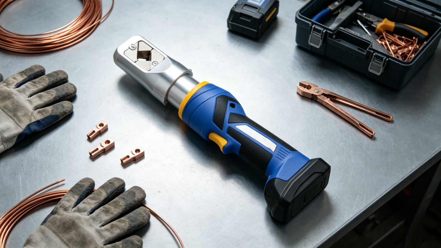 Cordless Hydraulic Crimping Tool – 6–120mm², Closed Head, One‑Button Operation, 10.8V Li‑Ion