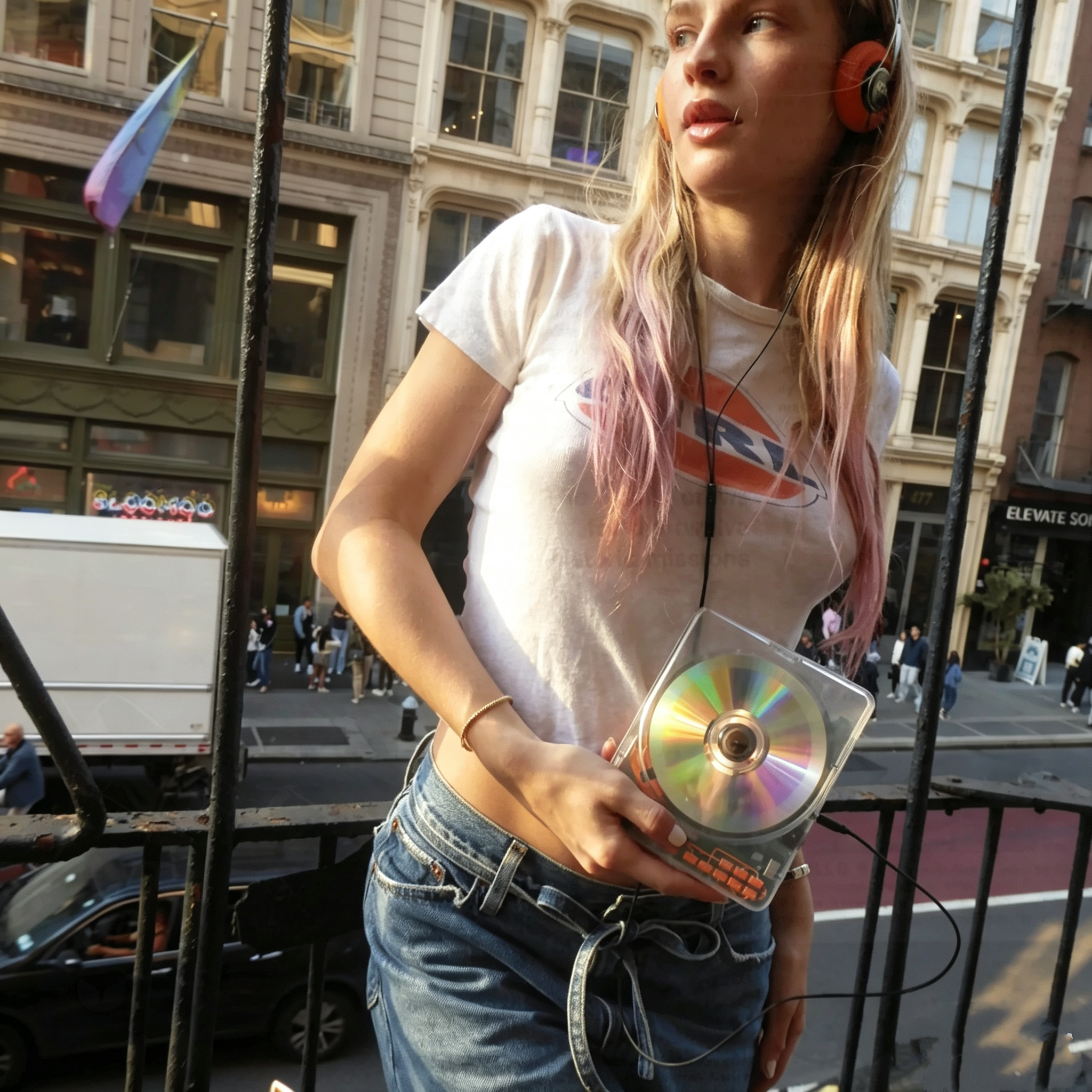 CD Player with Bluetooth & Wired Output – Transparent Shell, 100‑Second Anti‑Shock, 12+ Hour Battery