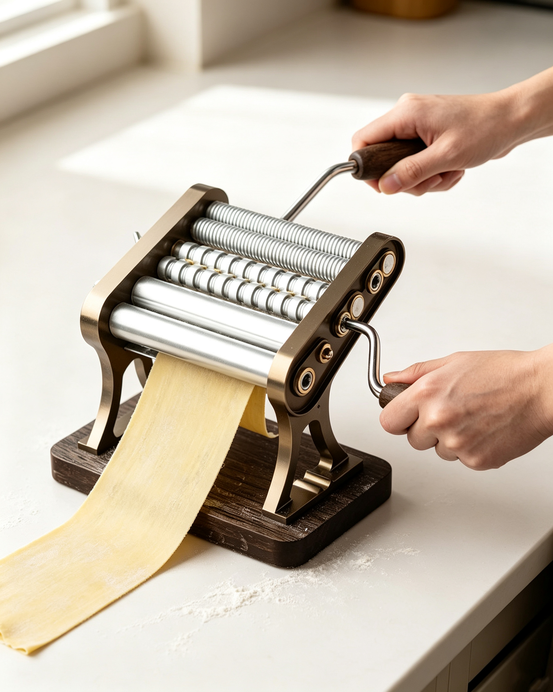 Heritage Pasta Machine – Italian‑Made, Anodized Aluminum, 7 Thickness Settings, 150mm Sheet Width, Collectors Edition