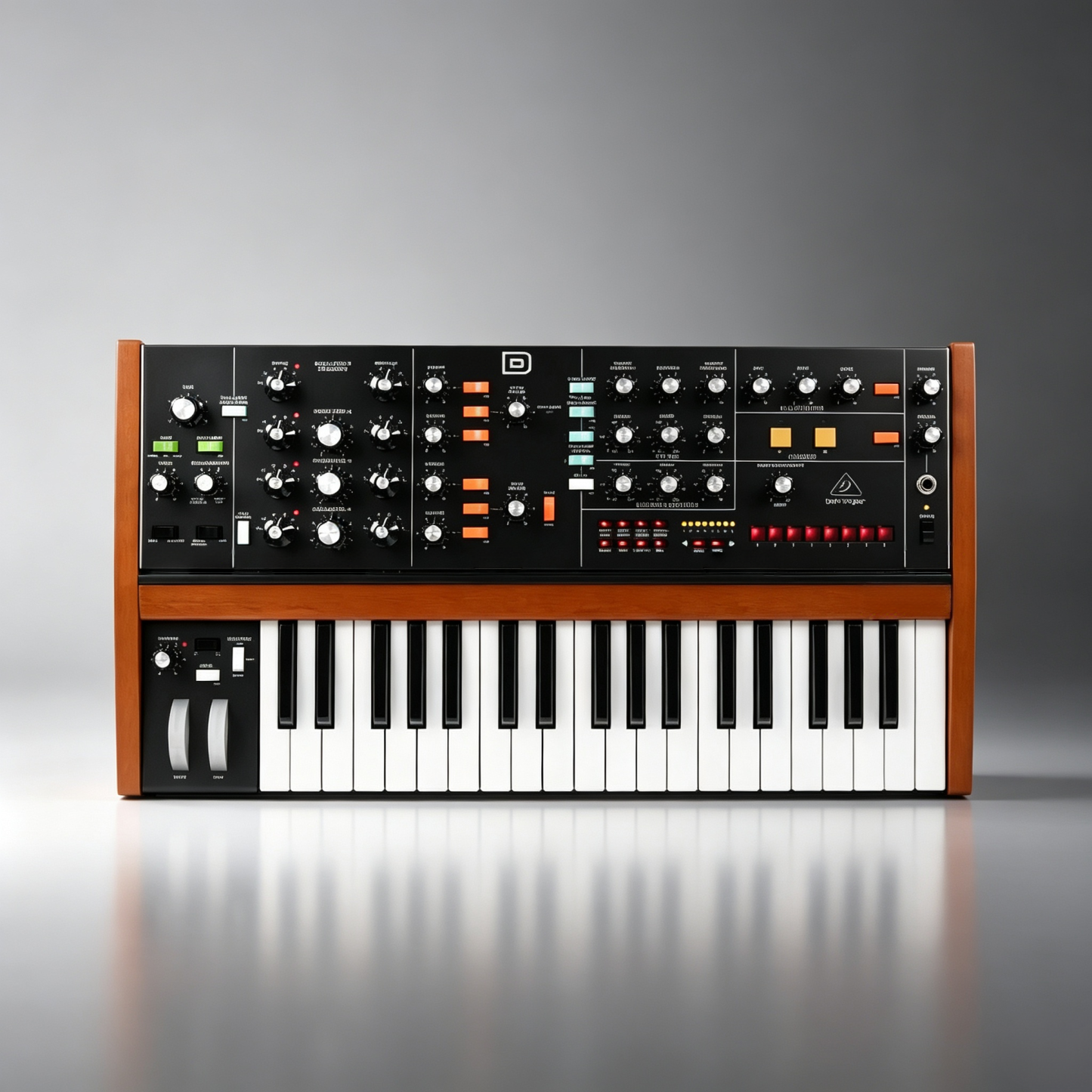 Polyphonic Analog Synthesizer – 4 VCOs, 37 Keys, Built‑In Chorus & Distortion, 32‑Step Sequencer