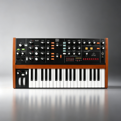 Polyphonic Analog Synthesizer – 4 VCOs, 37 Keys, Built‑In Chorus & Distortion, 32‑Step Sequencer