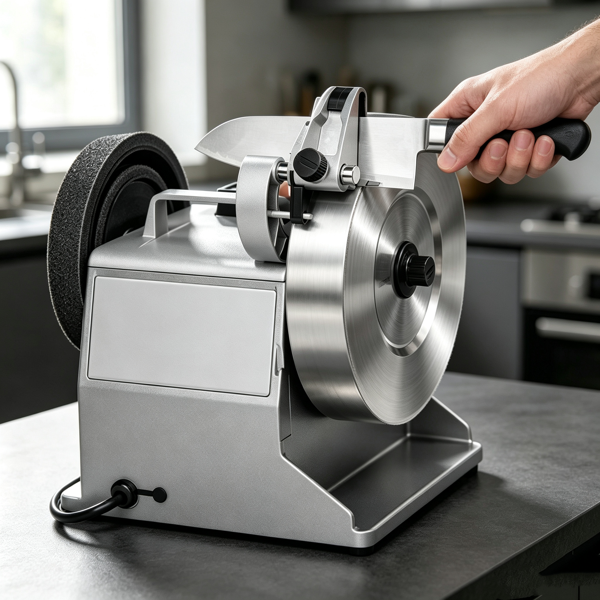 Professional Knife Sharpener – 60-Second Sharpening, 8°–22° Angle Control, Water-Cooled Diamond Wheel