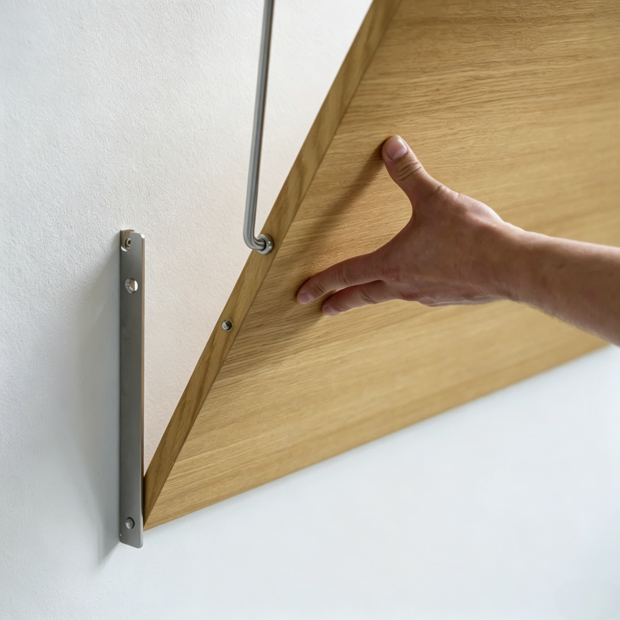 Fold-Out Wall Desk – Folds Flat in Seconds, Oak & Steel, Space-Saving