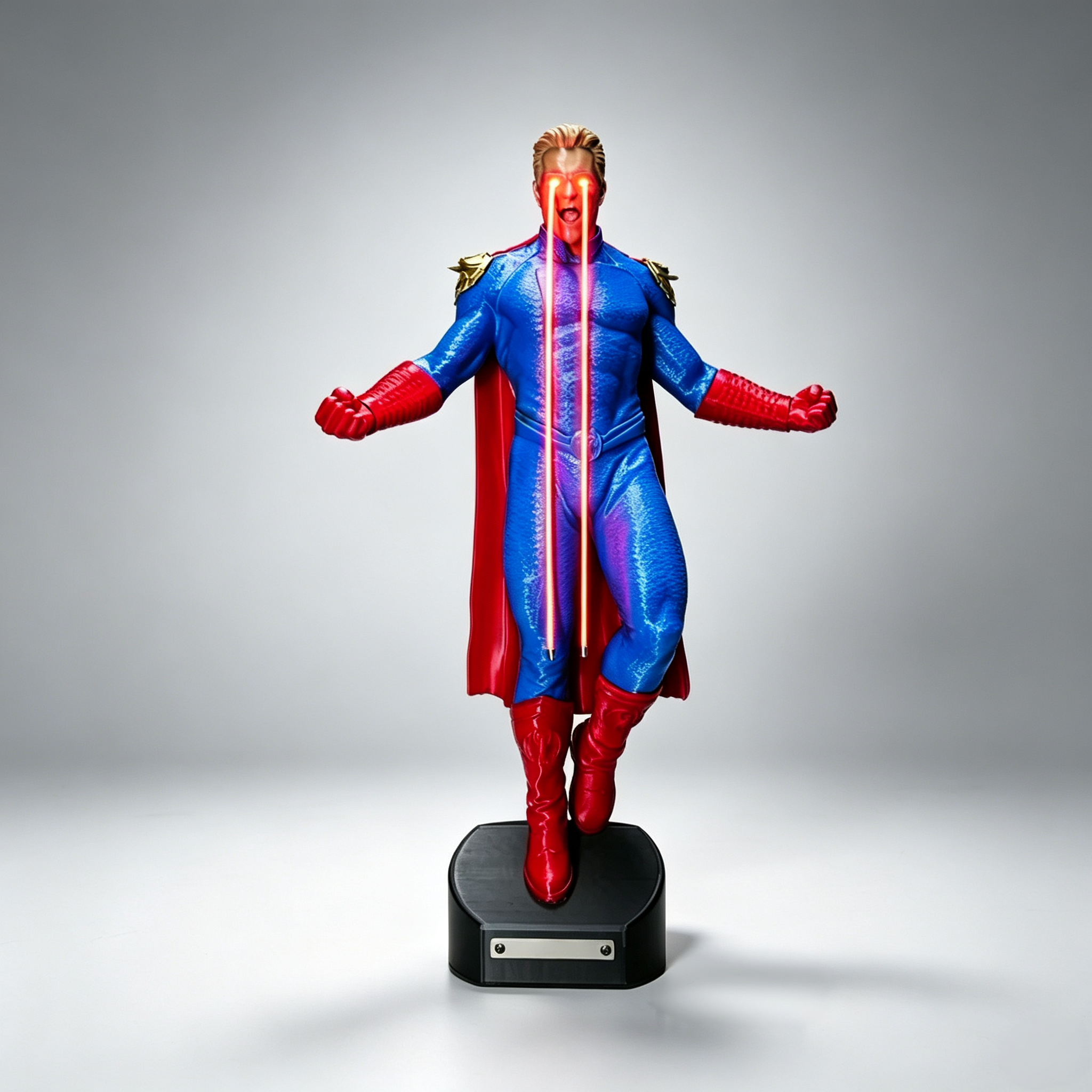 Laser Eyes Hero Figure – LED Light‑Up Collectible, 30cm, USB‑C Rechargeable