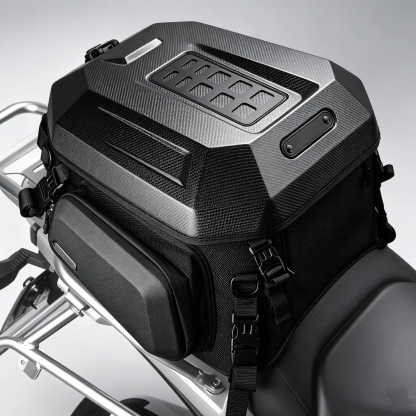Waterproof Motorcycle Tail Bag – Aerodynamic Design, Shock‑Absorbing Padding, Durable Base
