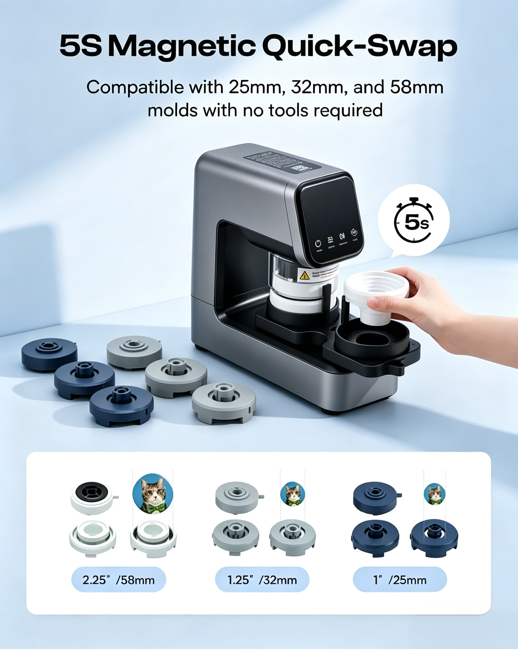Electric Button Maker – One‑Click Pressing, Consistent Results, Less Hand Fatigue, for Custom Badges
